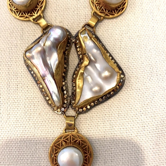 Ruby & Pearl Statement Necklace - Picture 5 of 10